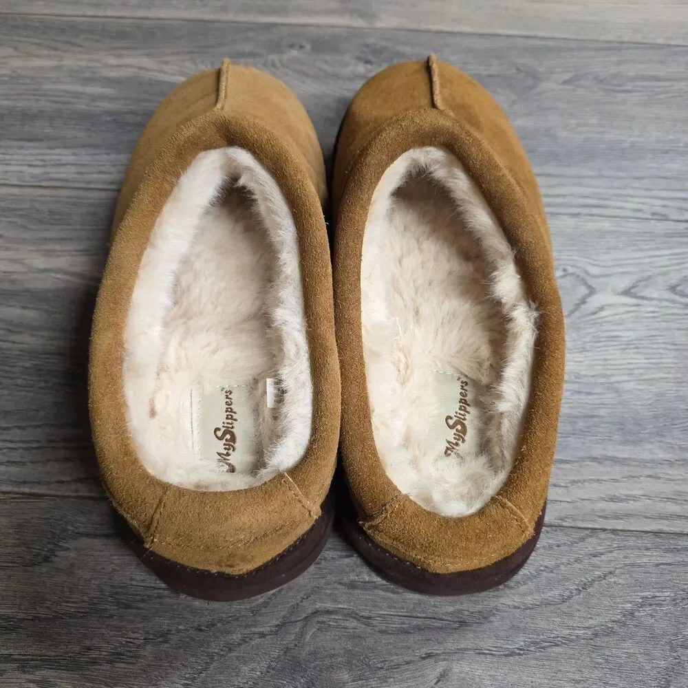 MyPillow MySlipper Men's Faux Fur lining size 10